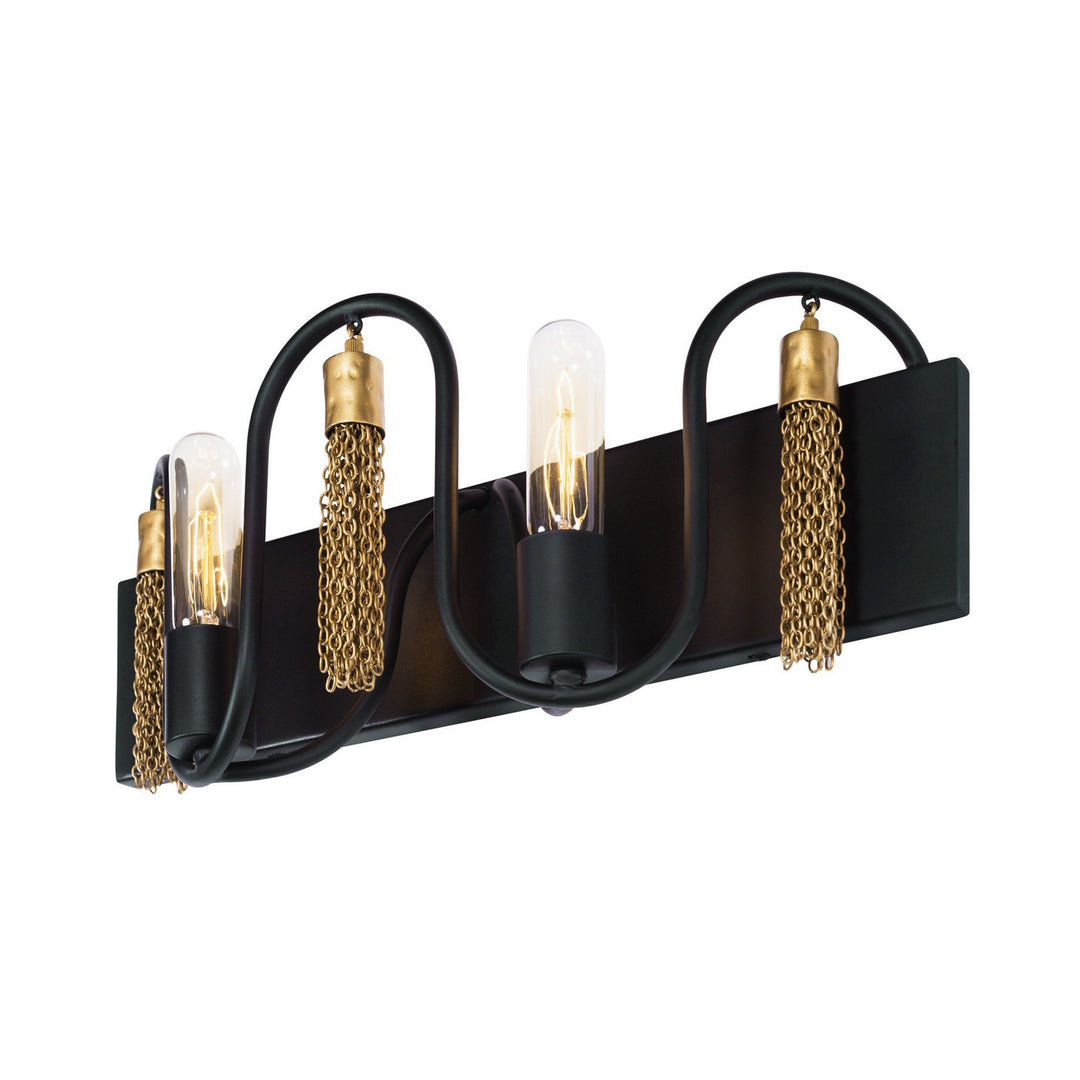 Varaluz Darden 354B02MBAG Bath Vanity Light 19 in. wide - Matte Black/Antique Gold