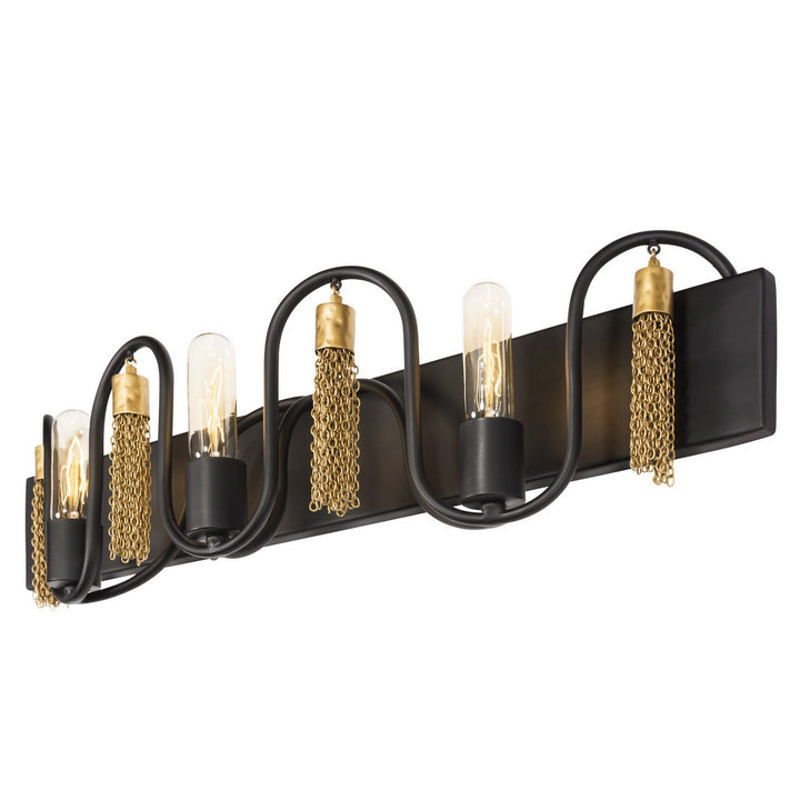 Varaluz Darden 354B03MBAG Bath Vanity Light 28 in. wide - Matte Black/Antique Gold