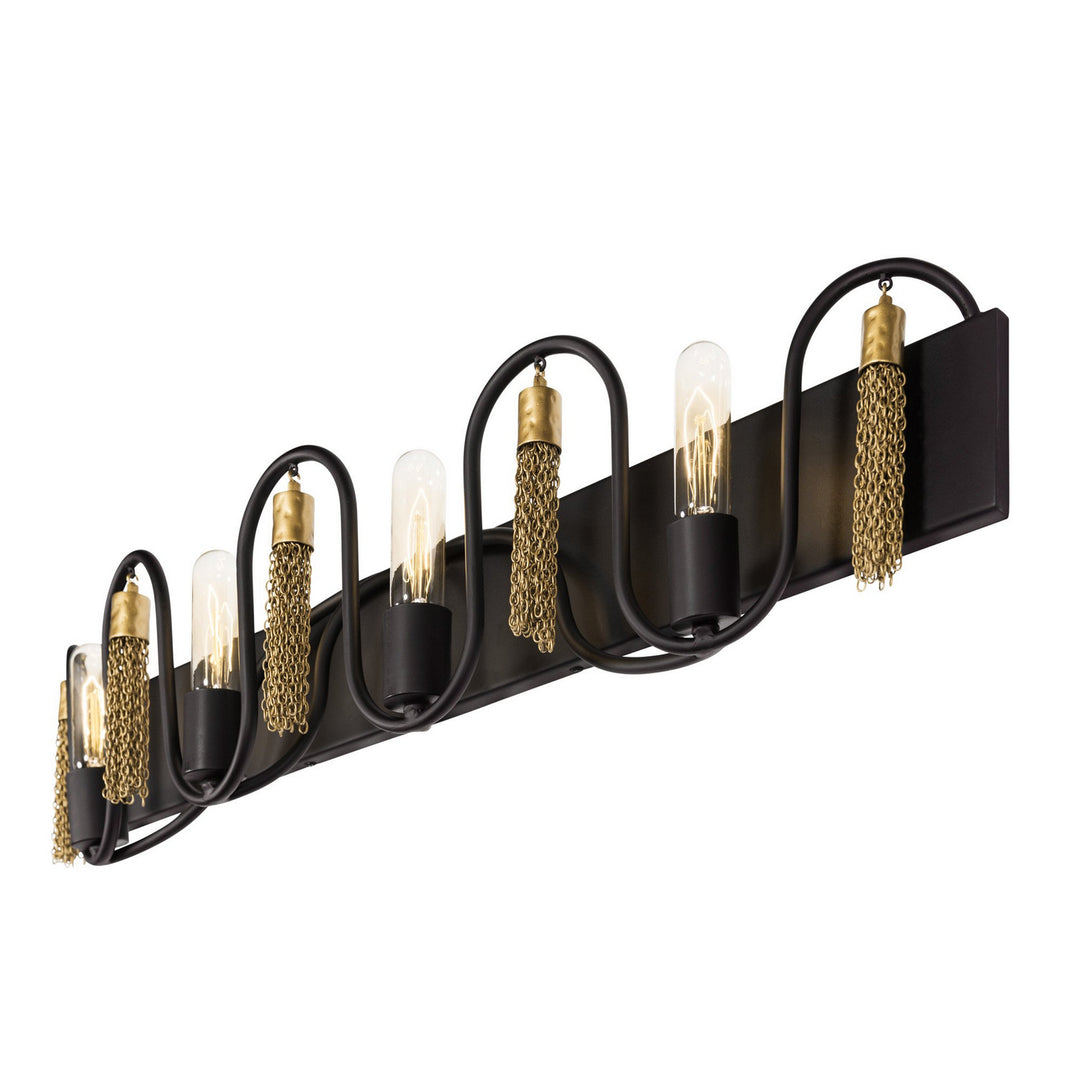 Varaluz Darden 354B04MBAG Bath Vanity Light 37 in. wide - Matte Black/Antique Gold