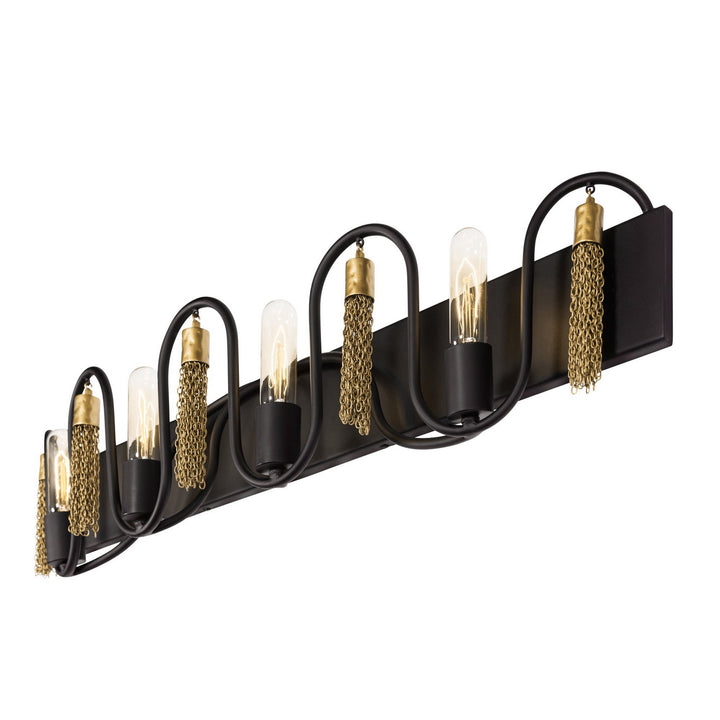 Varaluz Darden 354B04MBAG Bath Vanity Light 37 in. wide - Matte Black/Antique Gold