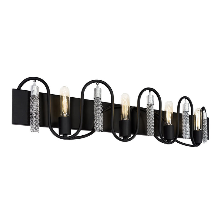 Varaluz Darden 354B04MBCH Bath Vanity Light 37 in. wide - Matte Black/Painted Chrome