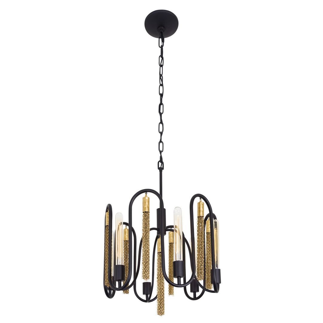 Varaluz Darden 354P06MBAG Chandelier Light - Matte Black/Antique Gold