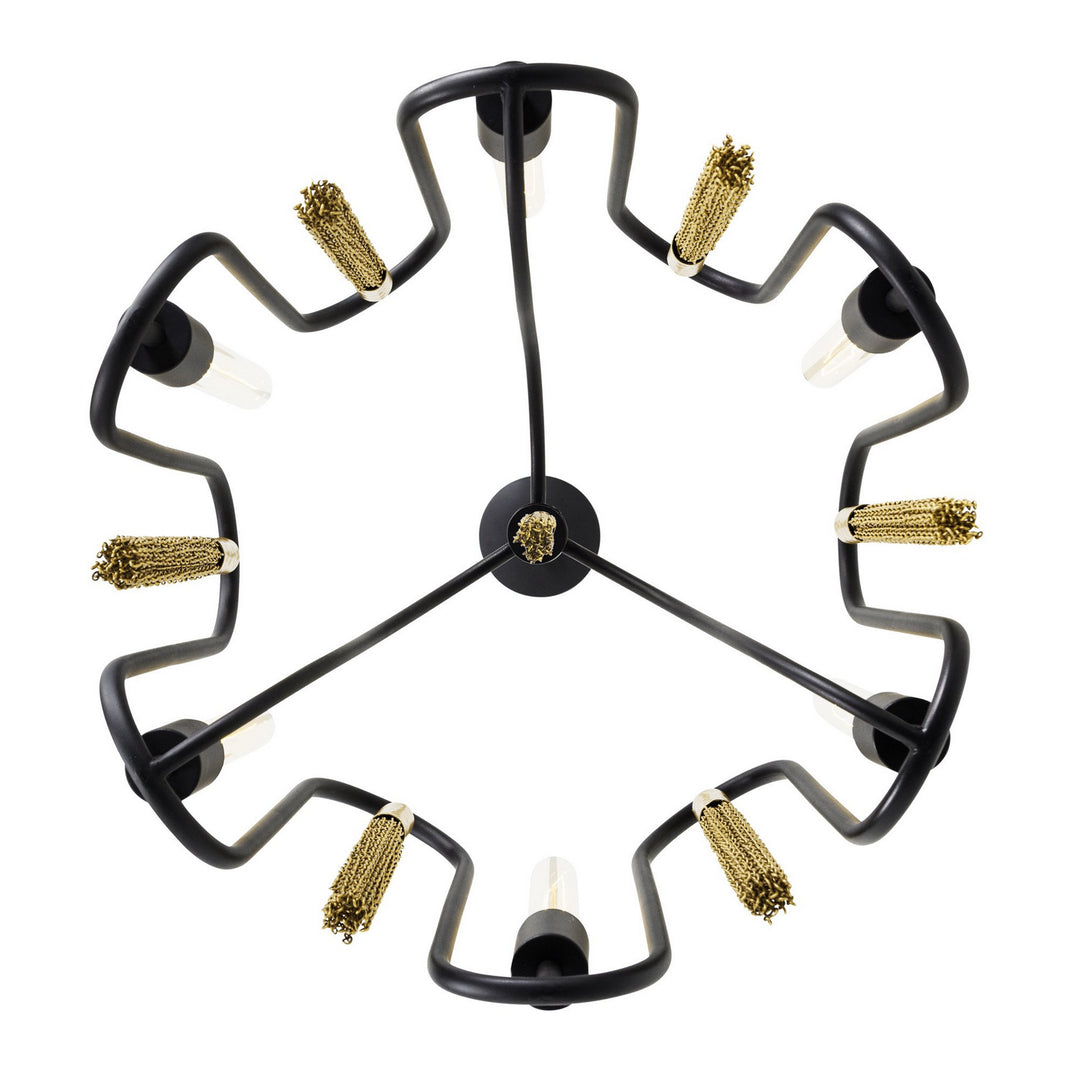 Varaluz Darden 354P06MBAG Chandelier Light - Matte Black/Antique Gold