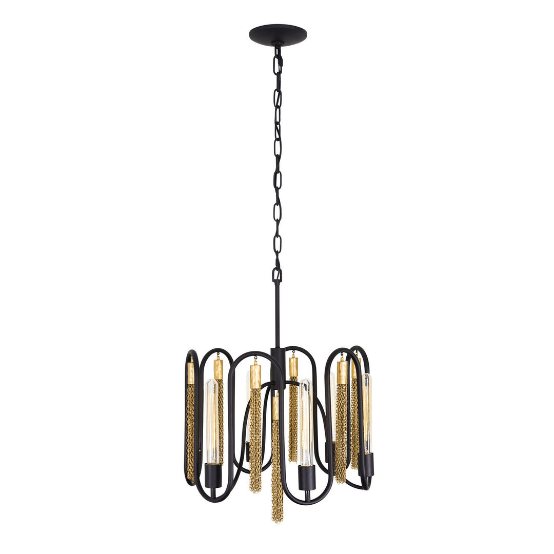 Varaluz Darden 354P06MBAG Chandelier Light - Matte Black/Antique Gold