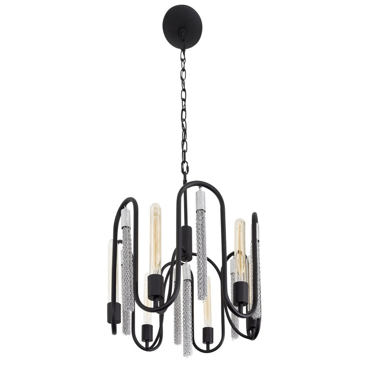 Varaluz Darden 354P06MBCH Chandelier Light - Matte Black/Painted Chrome