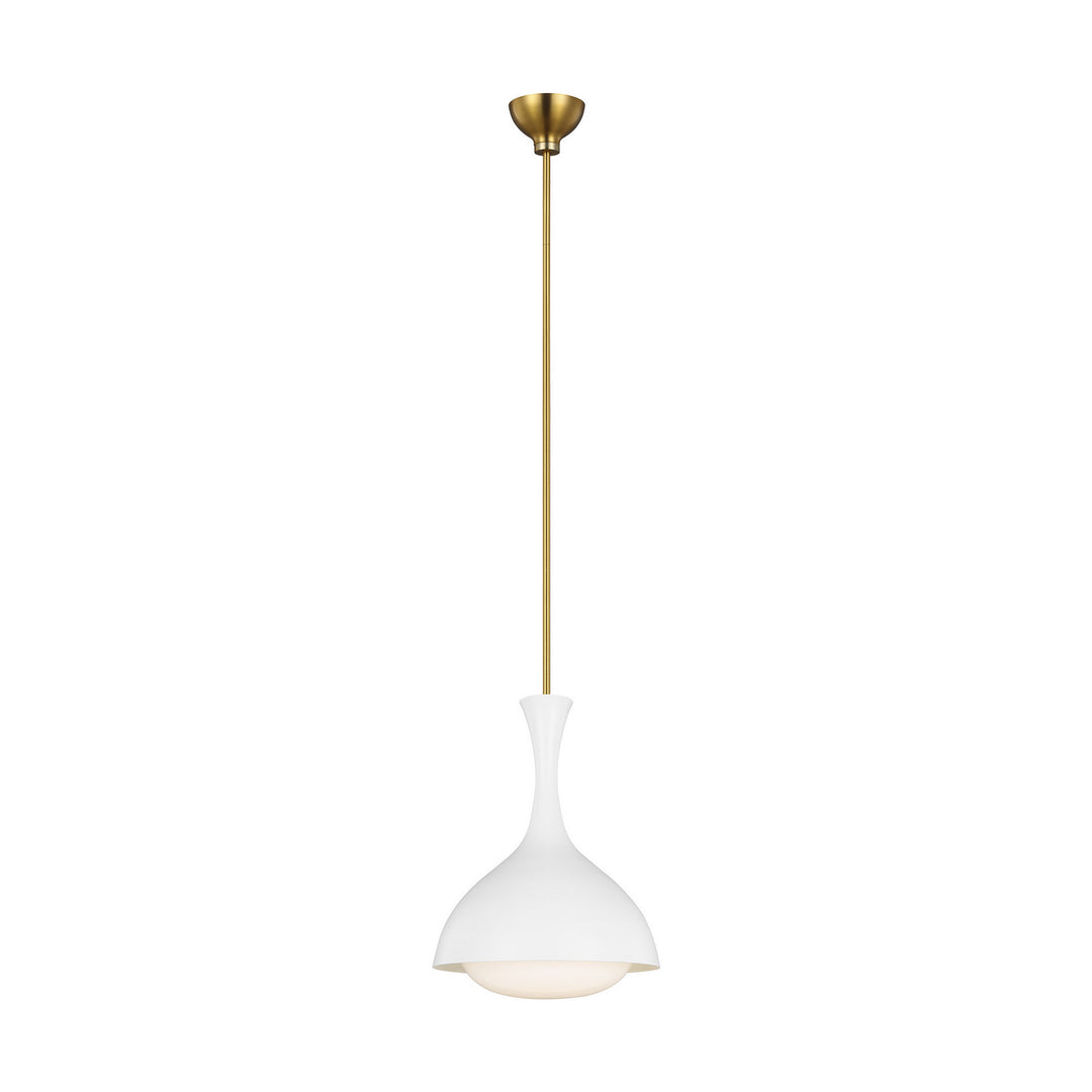 Visual Comfort Studio Lucerne AEP1011BBSMWT Pendant Light - Matte White and Burnished Brass