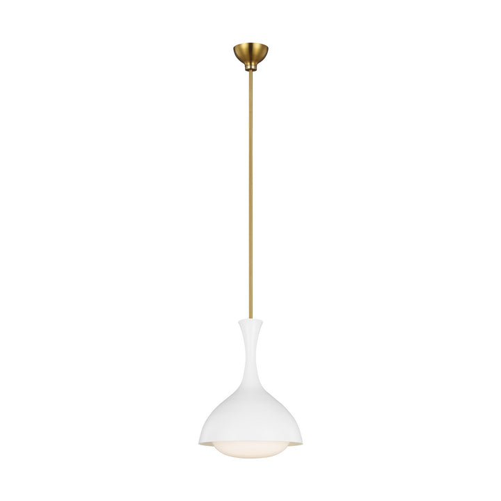Visual Comfort Studio Lucerne AEP1011BBSMWT Pendant Light - Matte White and Burnished Brass