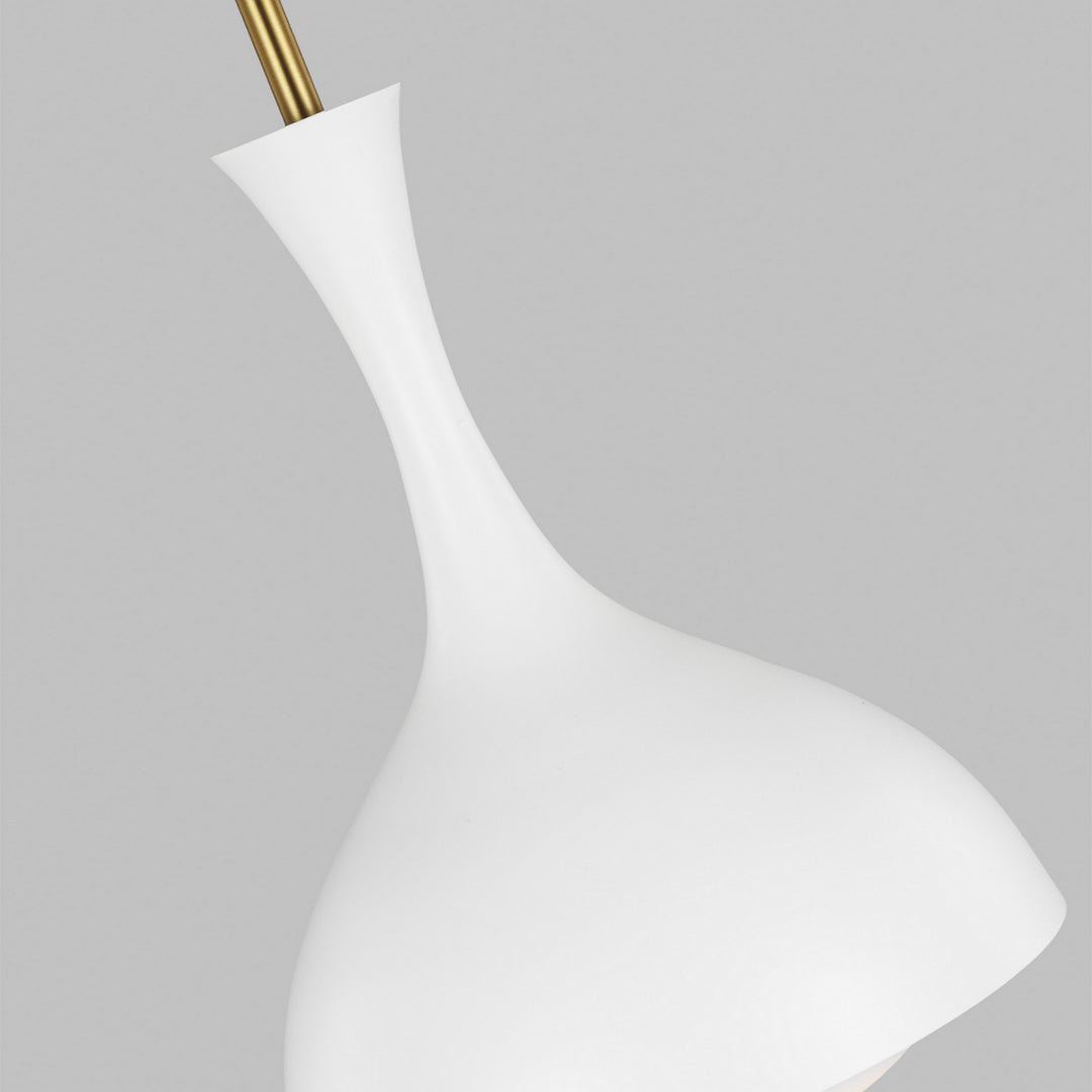 Visual Comfort Studio Lucerne AEP1011BBSMWT Pendant Light - Matte White and Burnished Brass