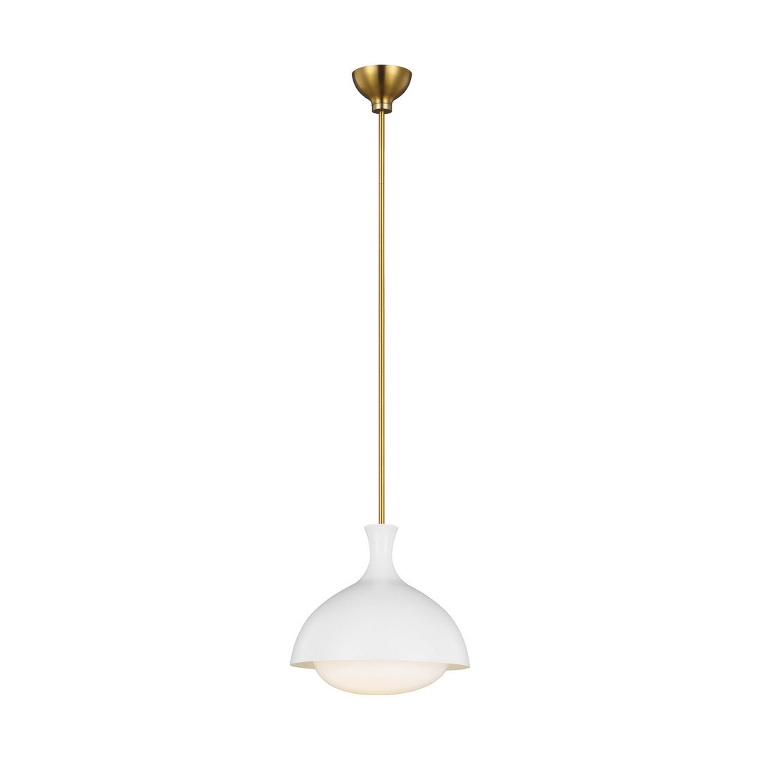 Visual Comfort Studio Lucerne AEP1021BBSMWT Pendant Light - Matte White and Burnished Brass
