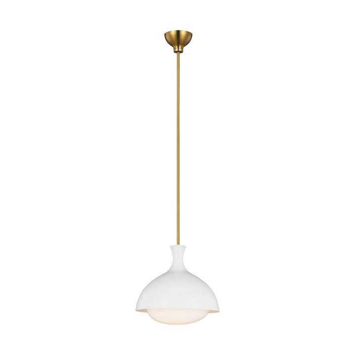 Visual Comfort Studio Lucerne AEP1021BBSMWT Pendant Light - Matte White and Burnished Brass