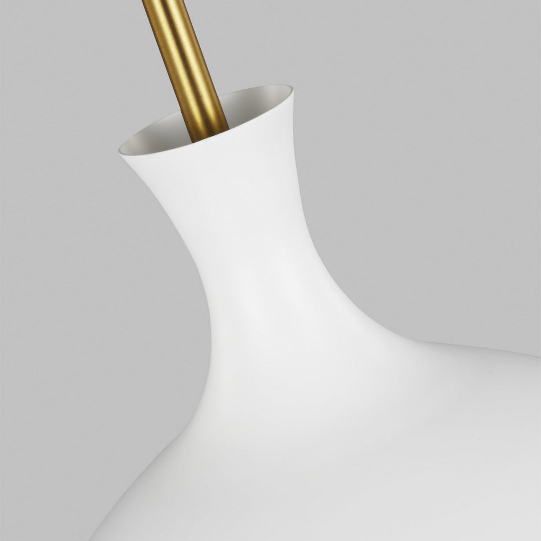 Visual Comfort Studio Lucerne AEP1021BBSMWT Pendant Light - Matte White and Burnished Brass