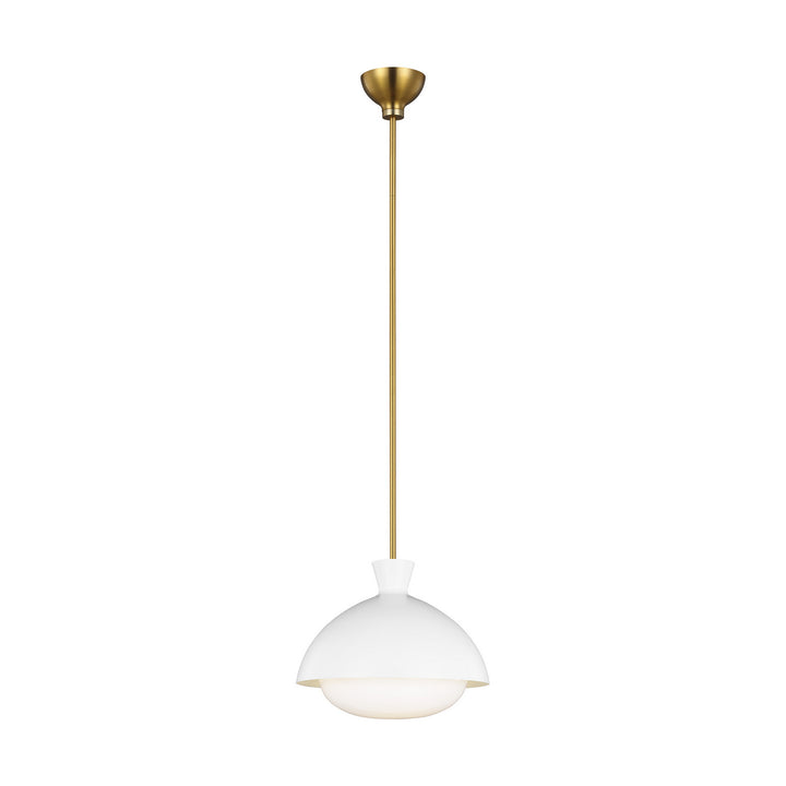 Visual Comfort Studio Lucerne AEP1031BBSMWT Pendant Light - Matte White and Burnished Brass