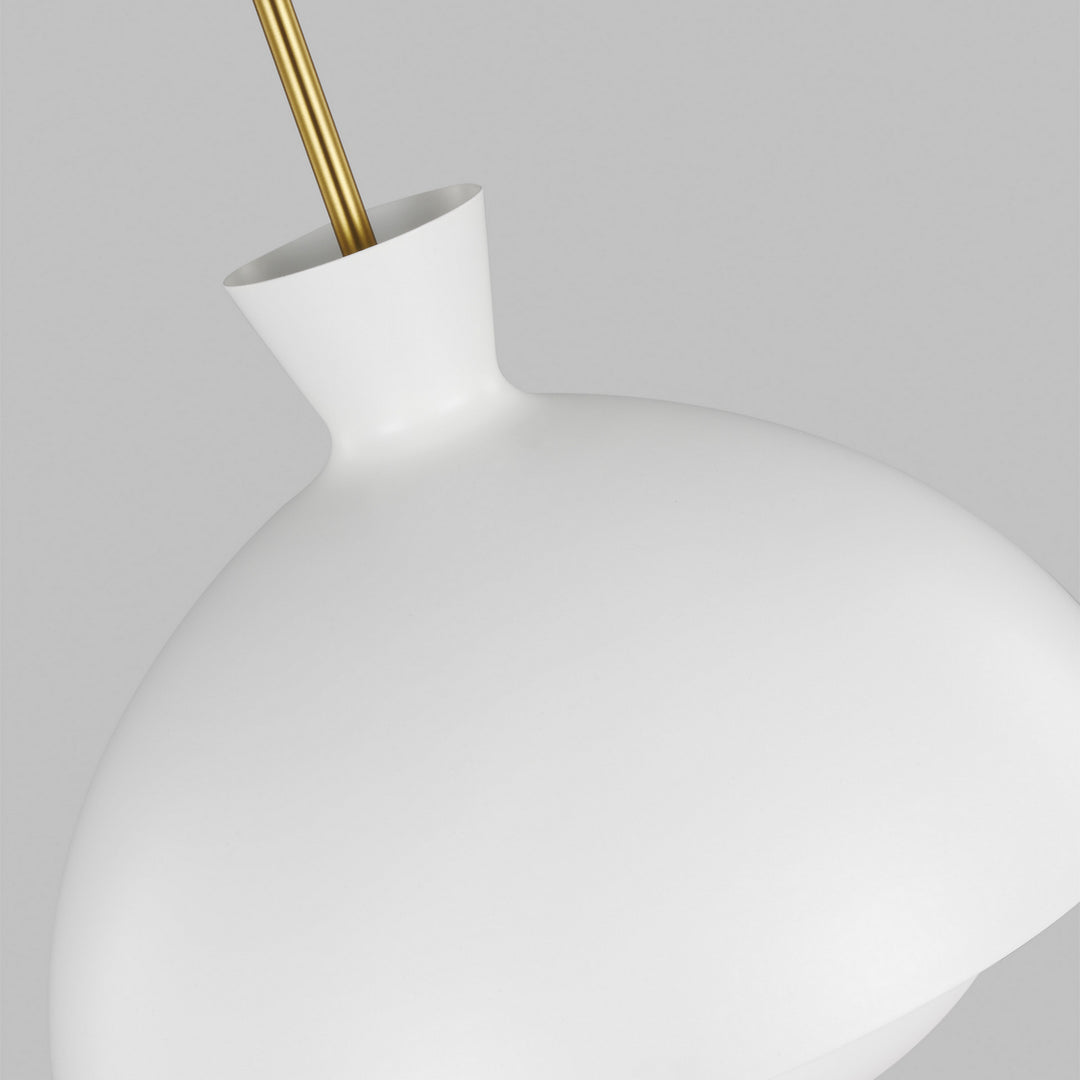 Visual Comfort Studio Lucerne AEP1031BBSMWT Pendant Light - Matte White and Burnished Brass