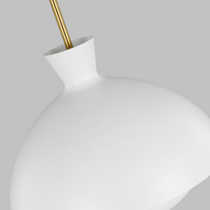 Visual Comfort Studio Lucerne AEP1031BBSMWT Pendant Light - Matte White and Burnished Brass