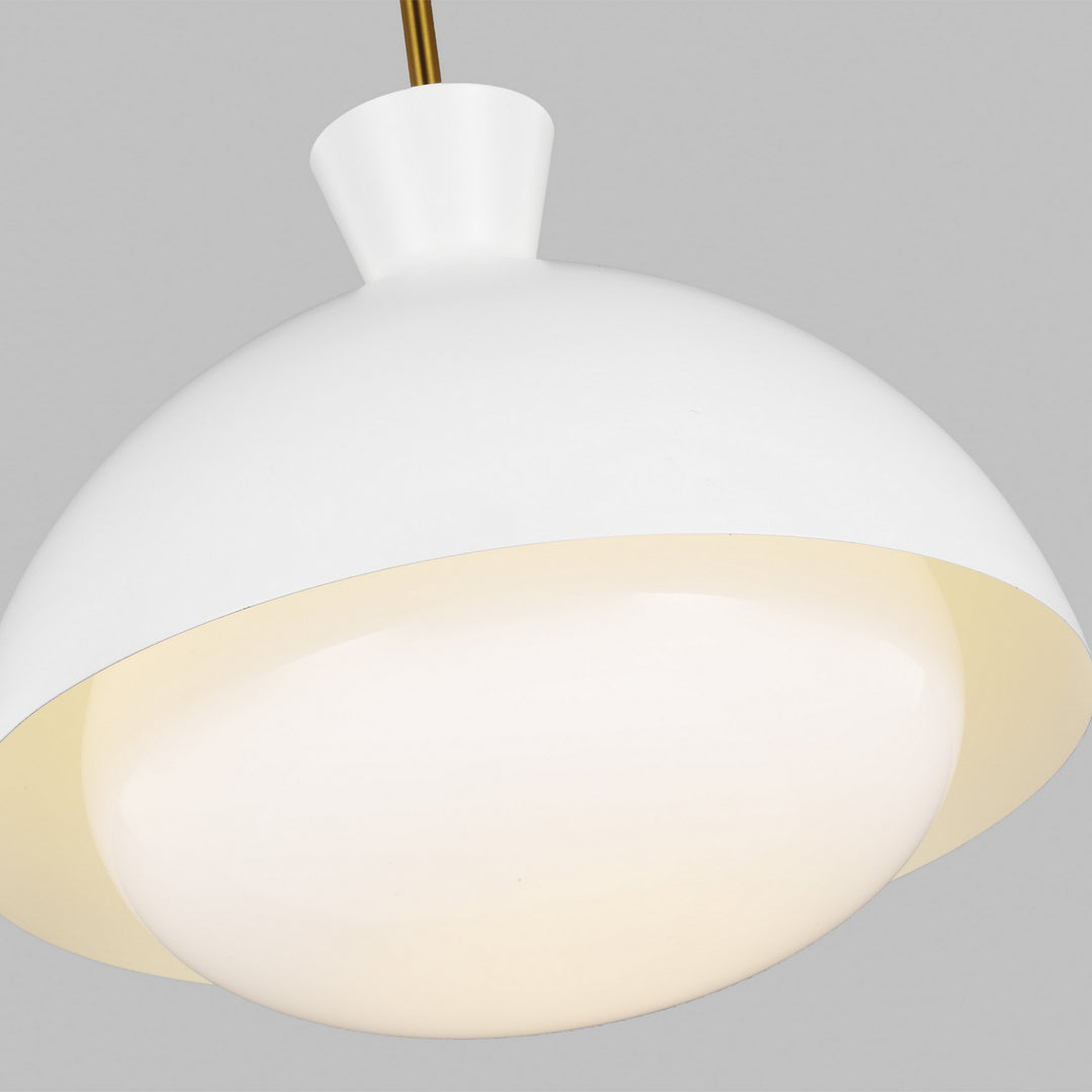 Visual Comfort Studio Lucerne AEP1031BBSMWT Pendant Light - Matte White and Burnished Brass