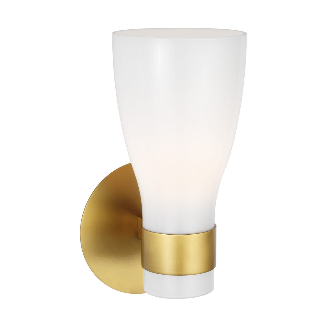 Visual Comfort Studio Moritz AEV1001BBSMG Wall Light - Burnished Brass with Milk White Glass