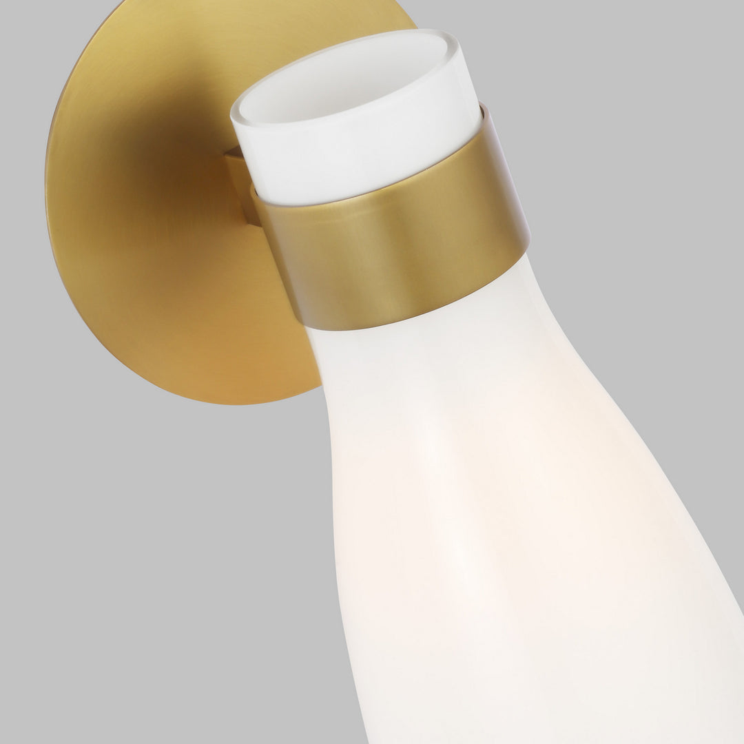 Visual Comfort Studio Moritz AEV1001BBSMG Wall Light - Burnished Brass with Milk White Glass