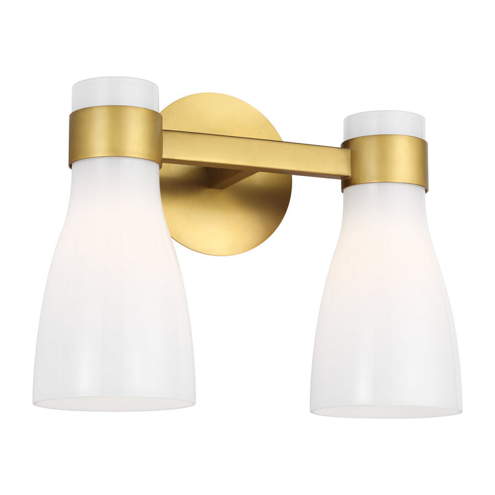 Visual Comfort Studio Moritz AEV1002BBSMG Bath Vanity Light 15 in. wide - Burnished Brass with Milk White Glass