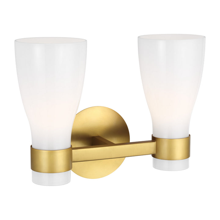 Visual Comfort Studio Moritz AEV1002BBSMG Bath Vanity Light 15 in. wide - Burnished Brass with Milk White Glass