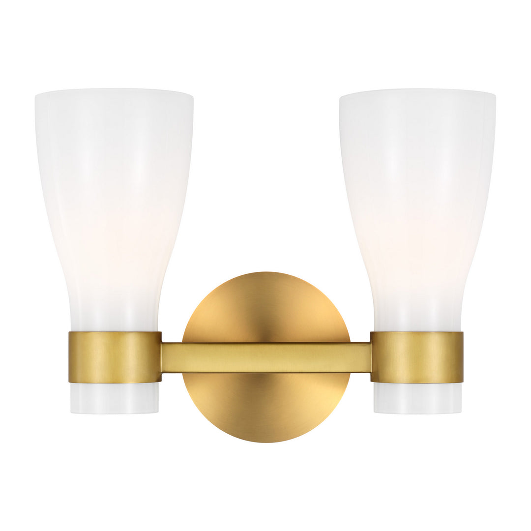 Visual Comfort Studio Moritz AEV1002BBSMG Bath Vanity Light 15 in. wide - Burnished Brass with Milk White Glass