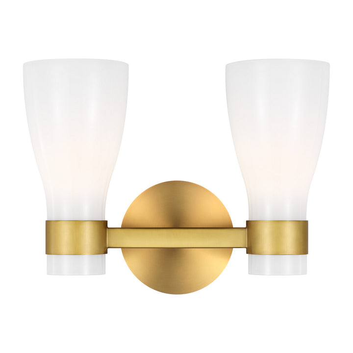 Visual Comfort Studio Moritz AEV1002BBSMG Bath Vanity Light 15 in. wide - Burnished Brass with Milk White Glass