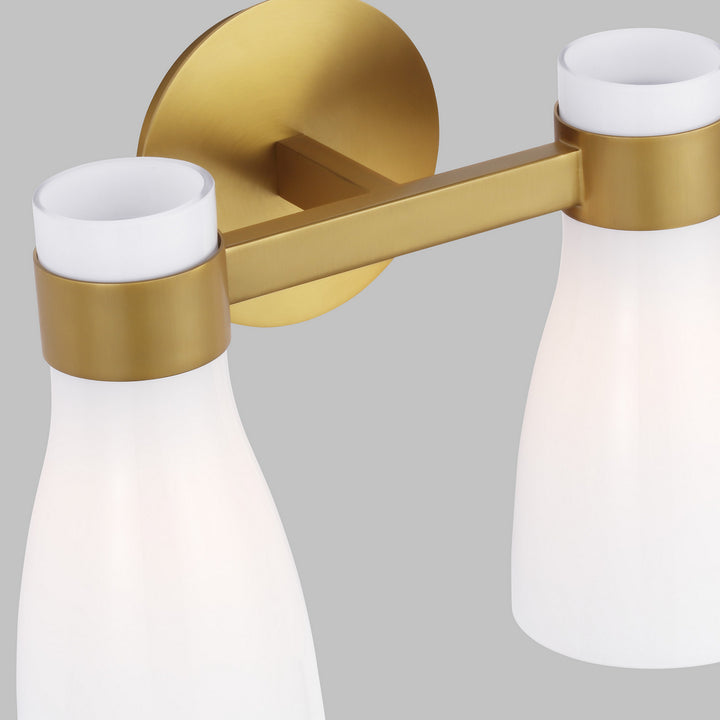 Visual Comfort Studio Moritz AEV1002BBSMG Bath Vanity Light 15 in. wide - Burnished Brass with Milk White Glass