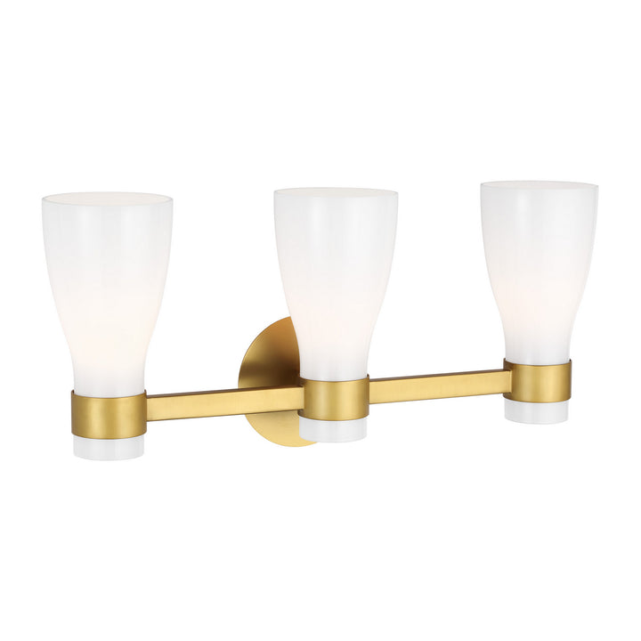 Visual Comfort Studio Moritz AEV1003BBSMG Bath Vanity Light 24 in. wide - Burnished Brass with Milk White Glass