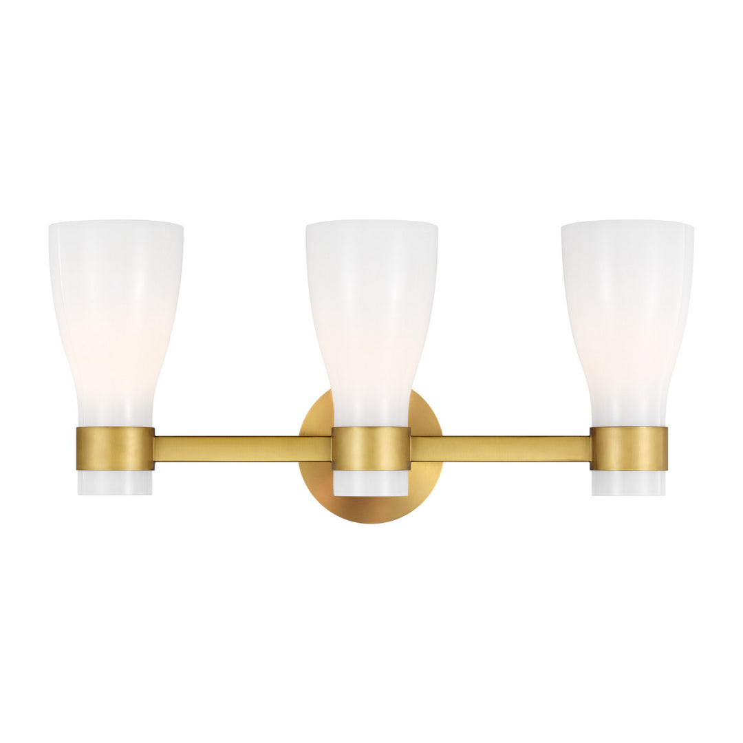 Visual Comfort Studio Moritz AEV1003BBSMG Bath Vanity Light 24 in. wide - Burnished Brass with Milk White Glass