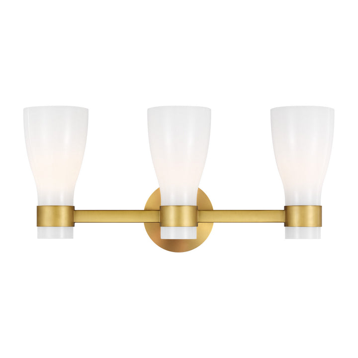 Visual Comfort Studio Moritz AEV1003BBSMG Bath Vanity Light 24 in. wide - Burnished Brass with Milk White Glass