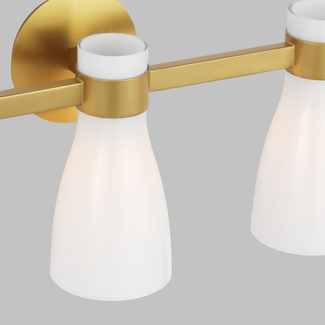 Visual Comfort Studio Moritz AEV1003BBSMG Bath Vanity Light 24 in. wide - Burnished Brass with Milk White Glass