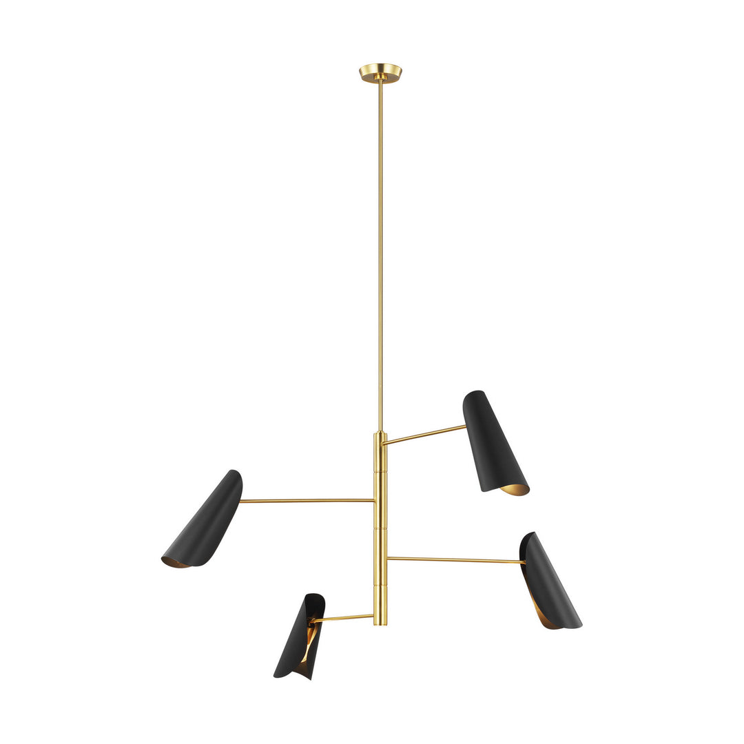 Visual Comfort Studio Tresa AEC1024BBSMBK Pendant Light - Midnight Black and Burnished Brass