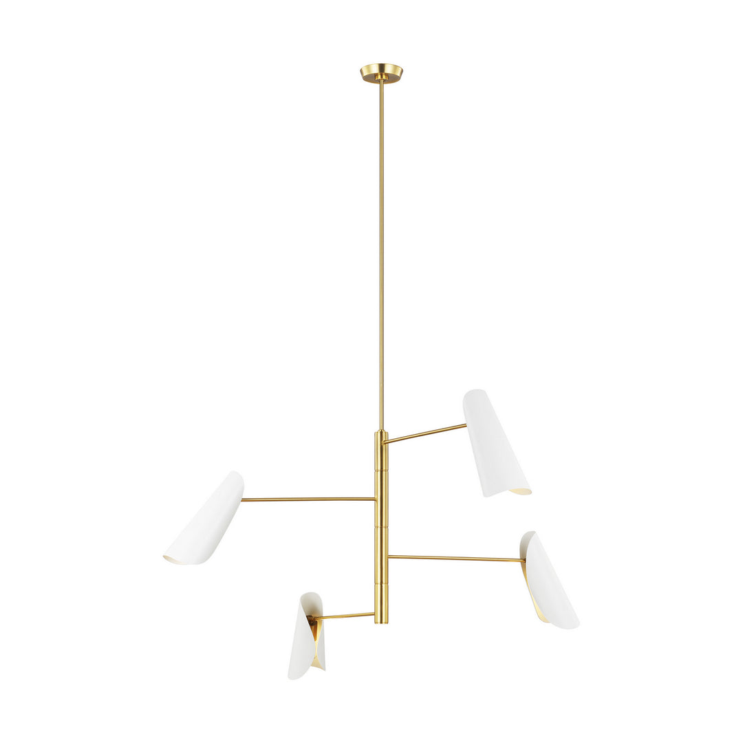 Visual Comfort Studio Tresa AEC1024BBSMWT Pendant Light - Matte White and Burnished Brass