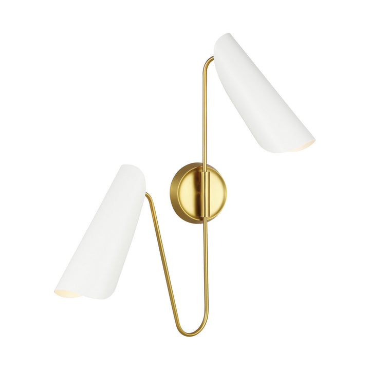 Visual Comfort Studio Tresa AEW1002BBSMWT Wall Light - Matte White and Burnished Brass
