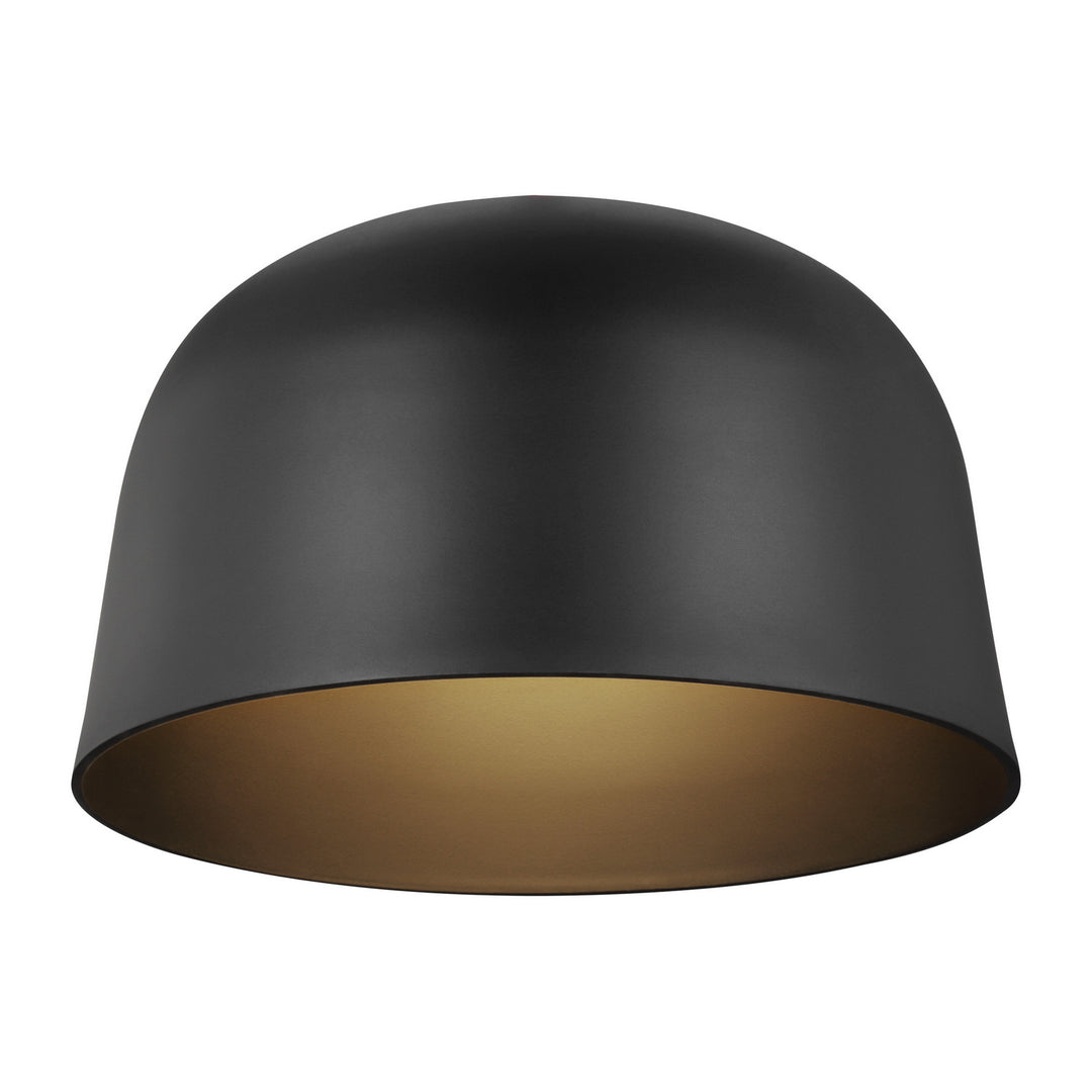 Visual Comfort Modern Foundry 700FMFND15B-LED930-277 Ceiling Light - Nightshade Black