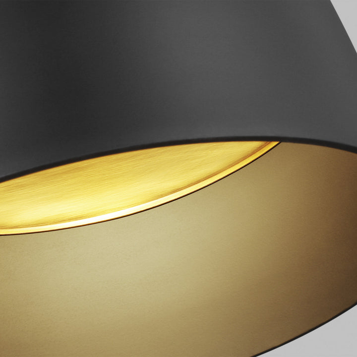 Visual Comfort Modern Foundry 700FMFND15B-LED930-277 Ceiling Light - Nightshade Black