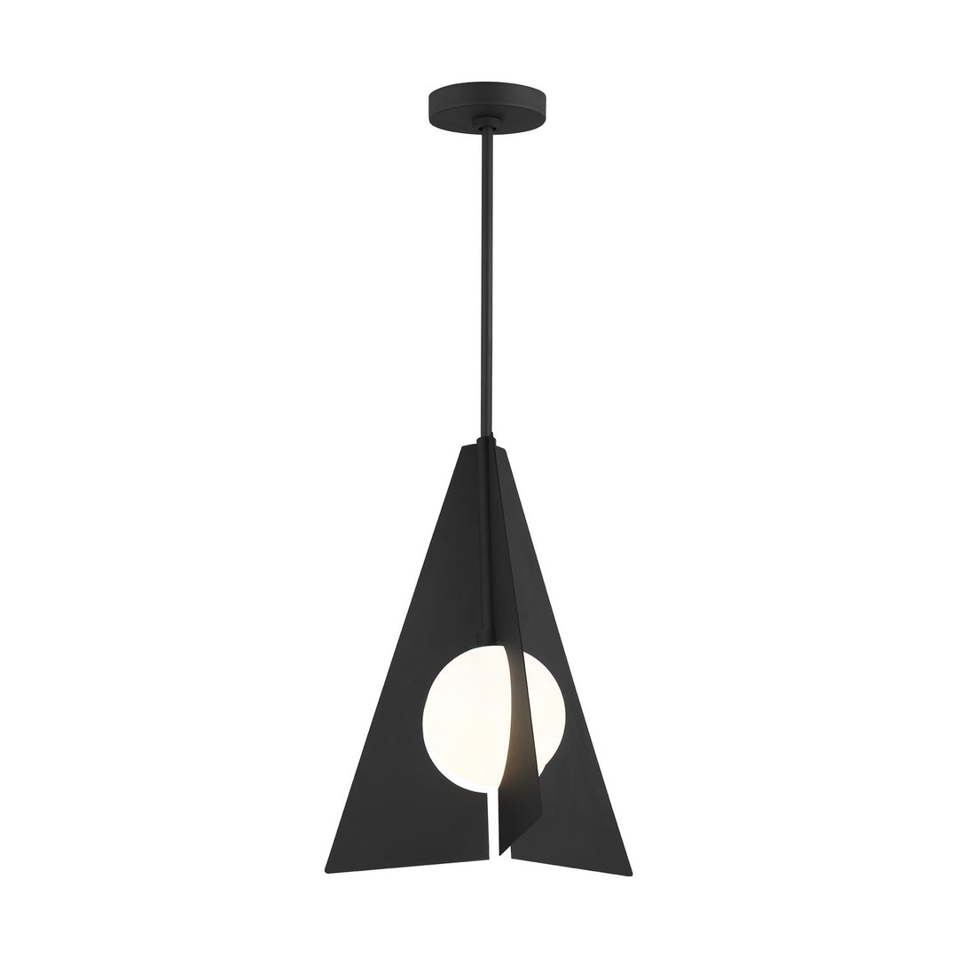 Visual Comfort Modern Orbel Pyramid 700TDOBLPGB-LED930 Pendant Light - Nightshade Black