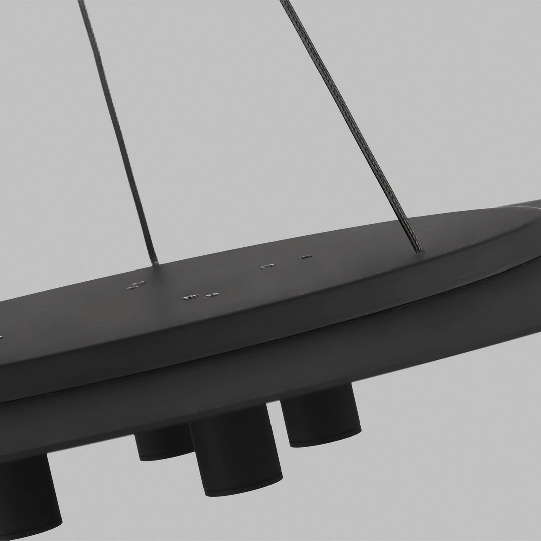 Visual Comfort Modern Ponte 700TDPNT22B-LED930-277 Pendant Light - Nightshade Black