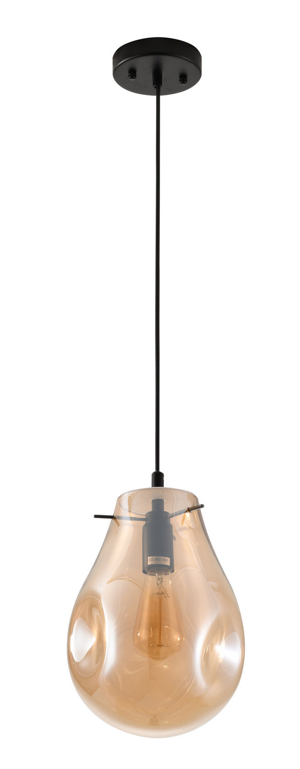 Bethel International DLS49P8A Pendant Light - Black & Amber