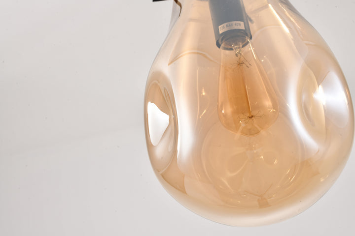 Bethel International DLS49P8A Pendant Light - Black & Amber