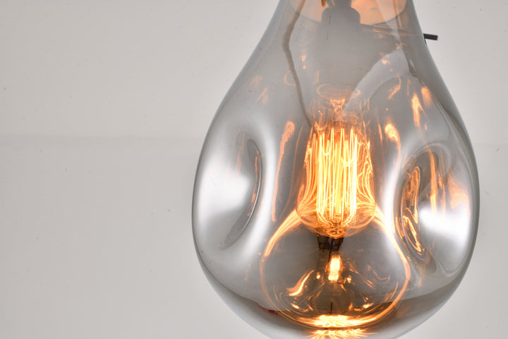 Bethel International DLS49P8SM Pendant Light - Black & Smoke