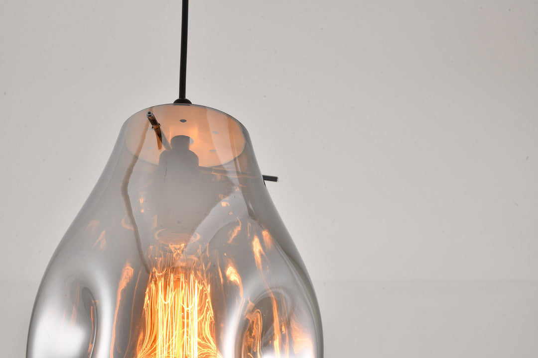 Bethel International DLS49P8SM Pendant Light - Black & Smoke