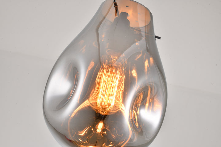 Bethel International DLS49P8SM Pendant Light - Black & Smoke