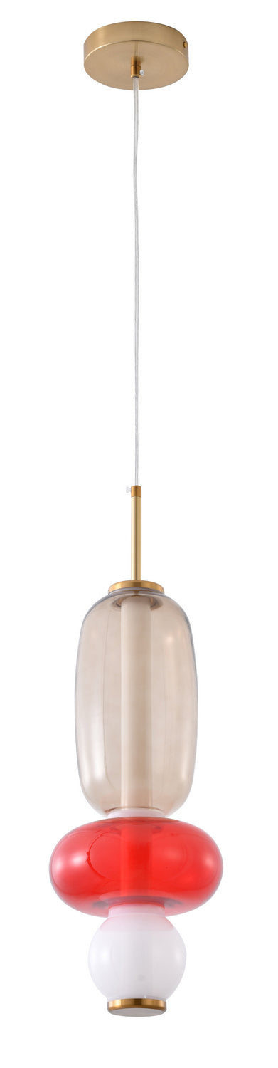 Bethel International DLS37P17WGR Pendant Light - White,  Grey,  & Red