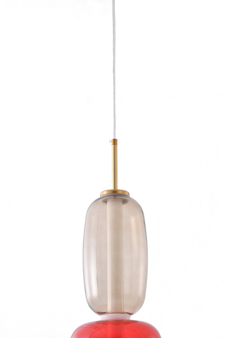 Bethel International DLS37P17WGR Pendant Light - White,  Grey,  & Red