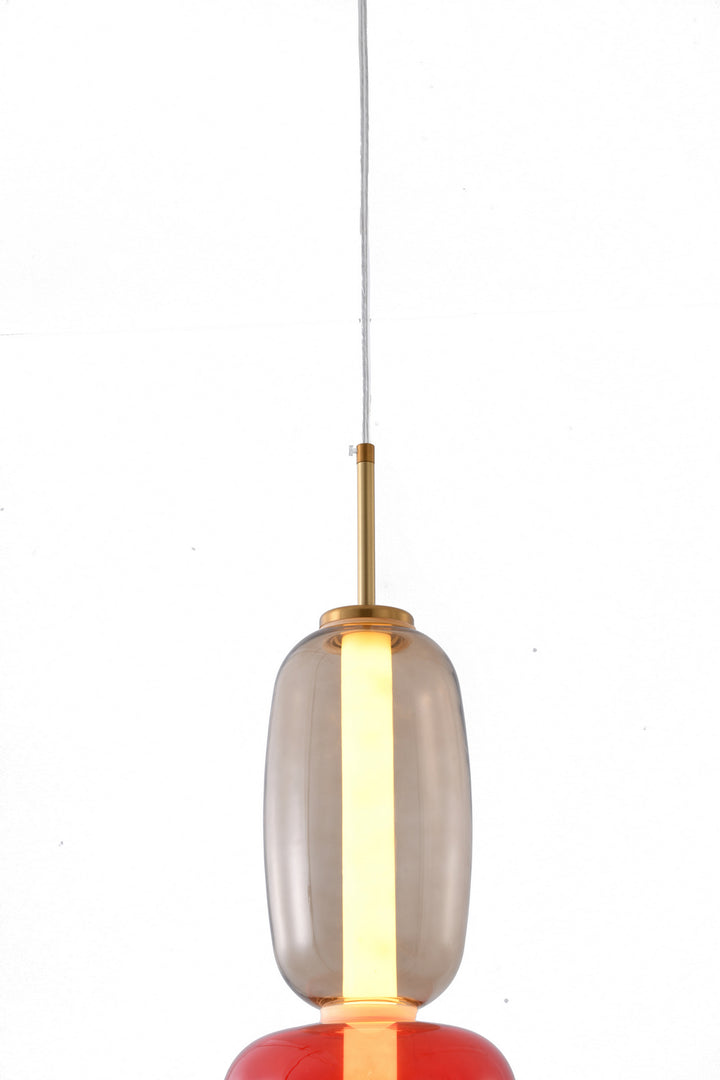 Bethel International DLS37P17WGR Pendant Light - White,  Grey,  & Red