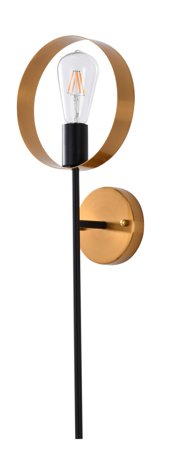 Bethel International DU129W7G Wall Sconce Light - Black & Golden Bronze