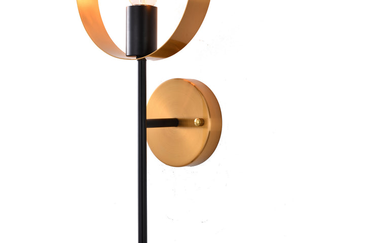 Bethel International DU129W7G Wall Sconce Light - Black & Golden Bronze