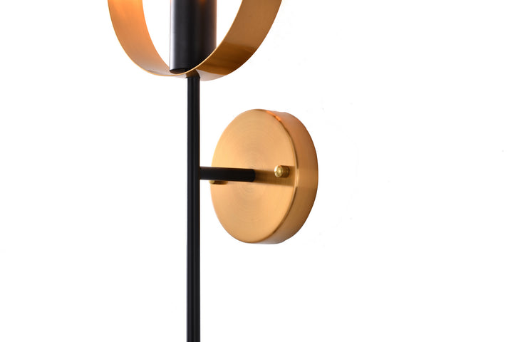 Bethel International DU129W7G Wall Sconce Light - Black & Golden Bronze