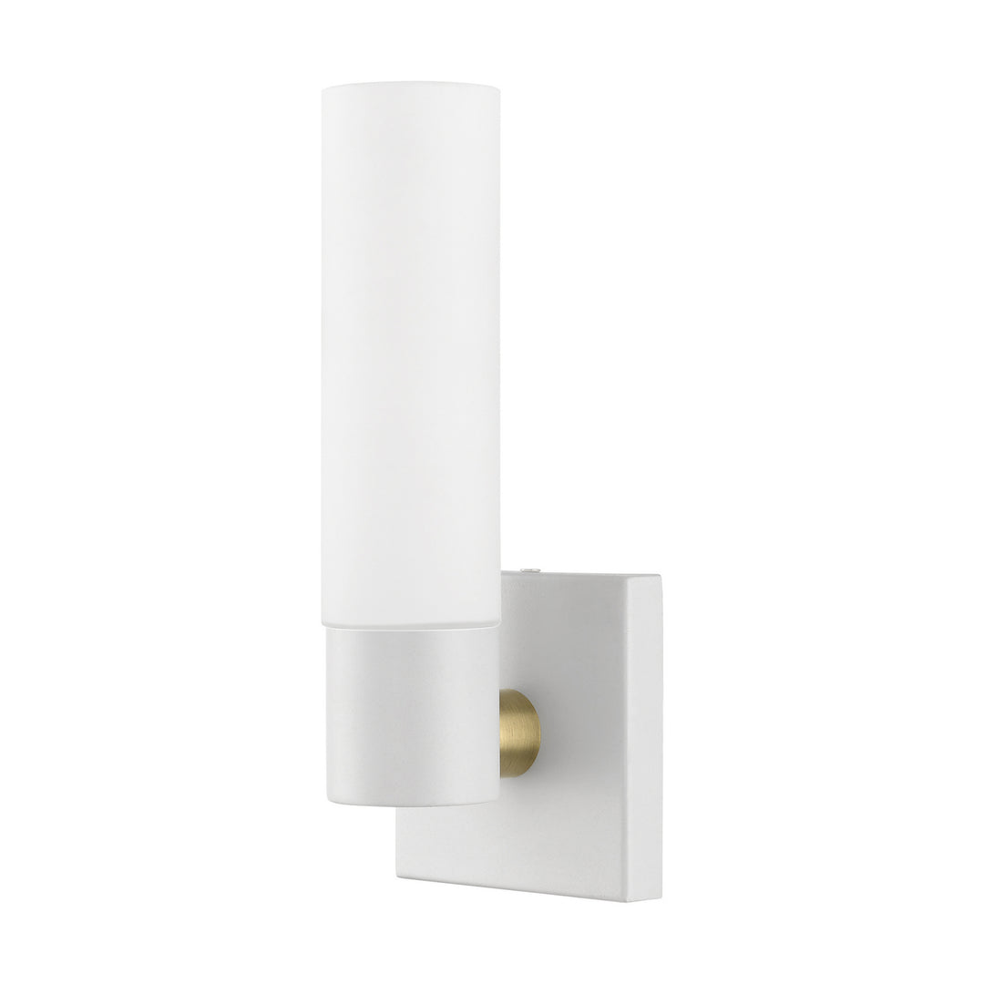 Livex Aero 10101-13 Wall Sconce Light - Textured White w/ Antique Brass