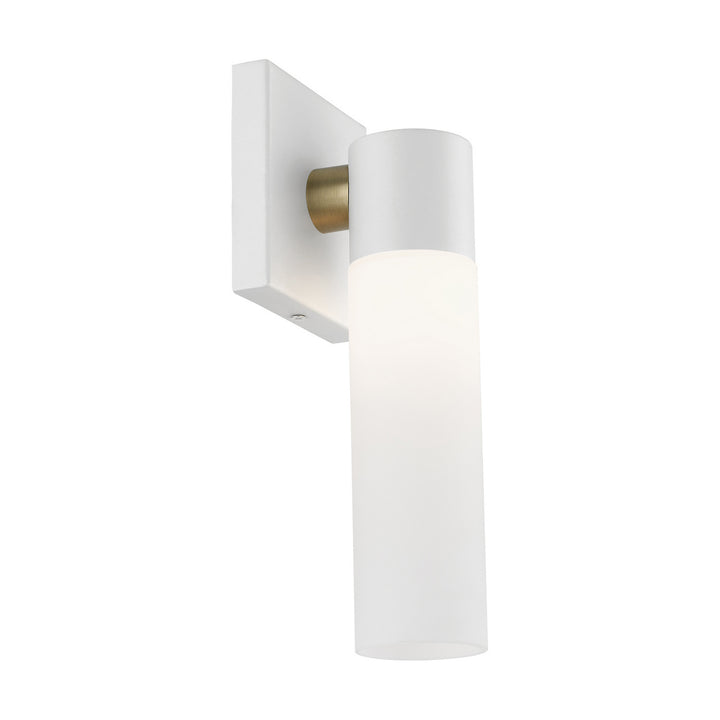 Livex Aero 10101-13 Wall Sconce Light - Textured White w/ Antique Brass